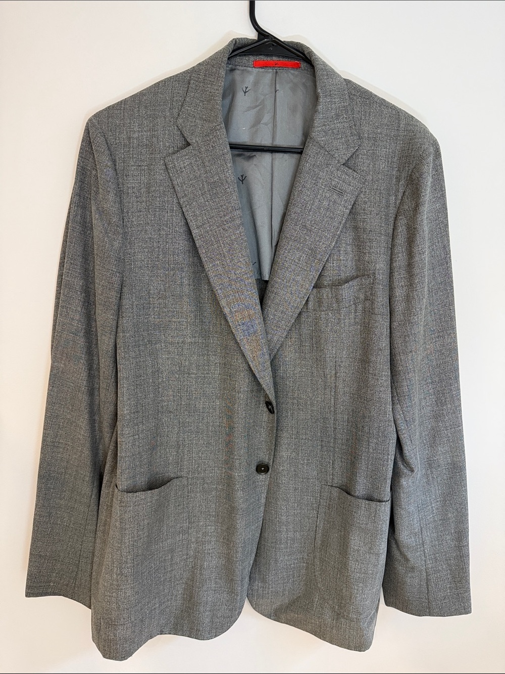 Isaia Napoli Gray Textured Two-Button Sport Coat